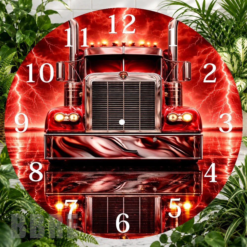 Red Truck 3 Clock Sublimation Wrap,