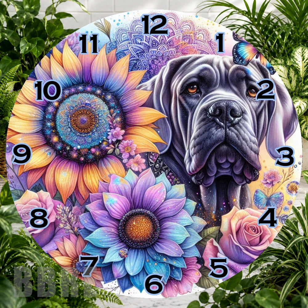 Floral Dog 3 Clock Sublimation Wrap,