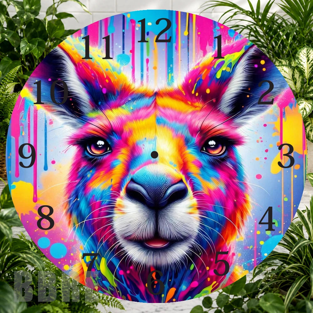 Colorful Llama Clock Sublimation Wrap,