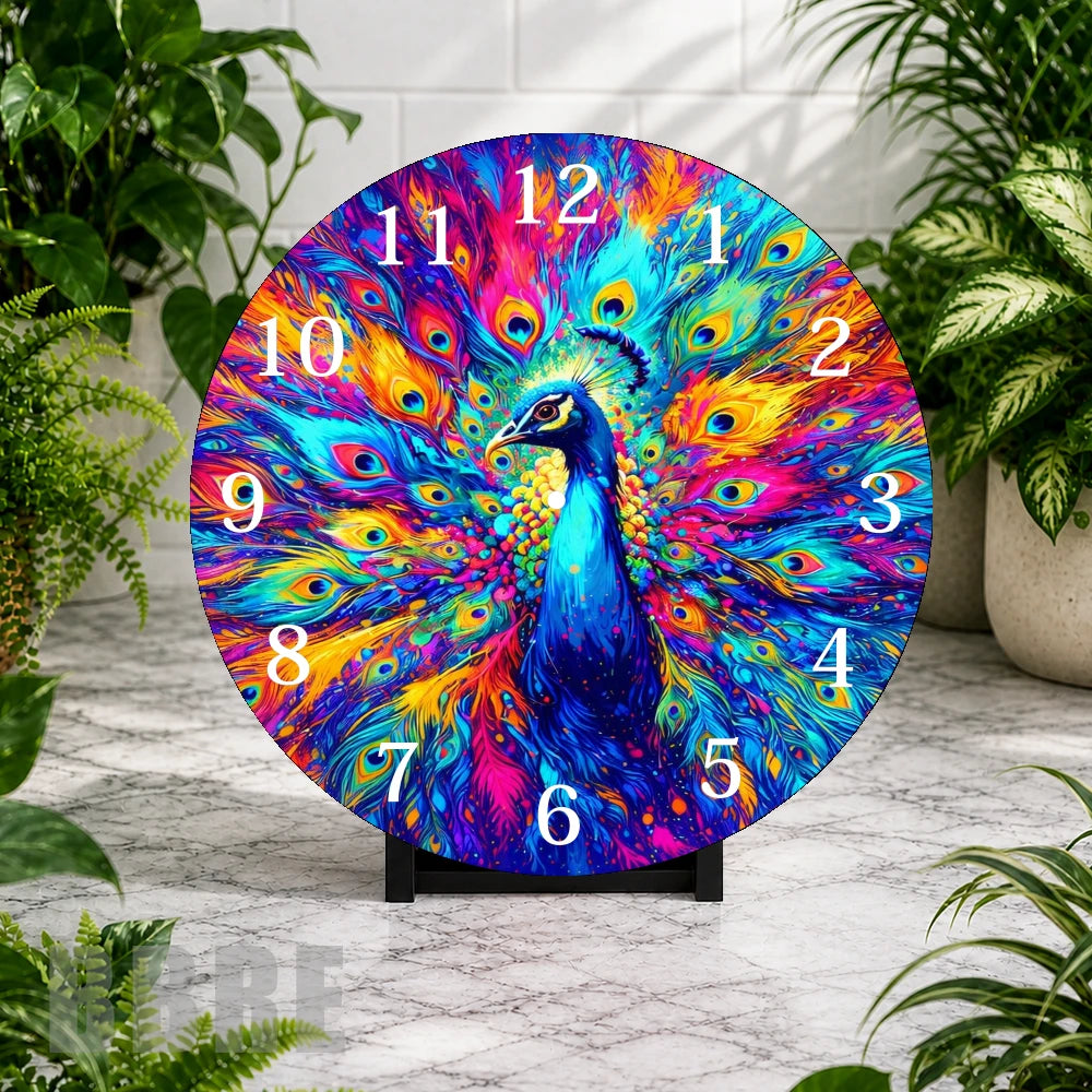 Peacock Splendor Clock Mockup,