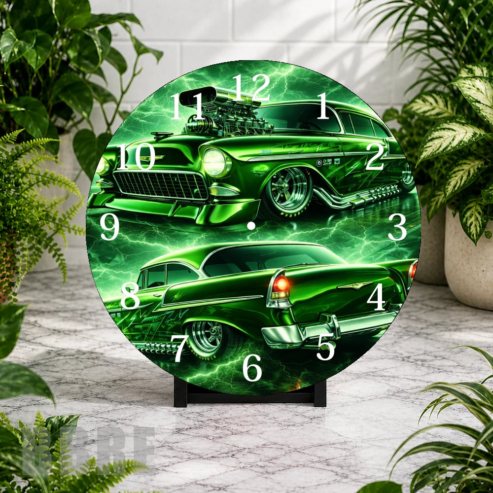 Green Muscle 2 Clock Mockup,