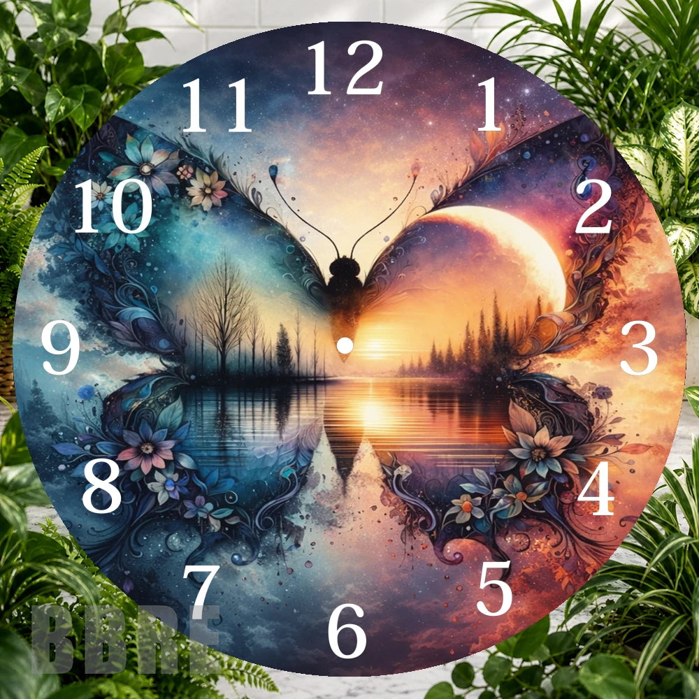 Butterfly Sunset Clock Sublimation Wrap,
