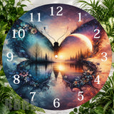 Butterfly Sunset Clock Sublimation Wrap,