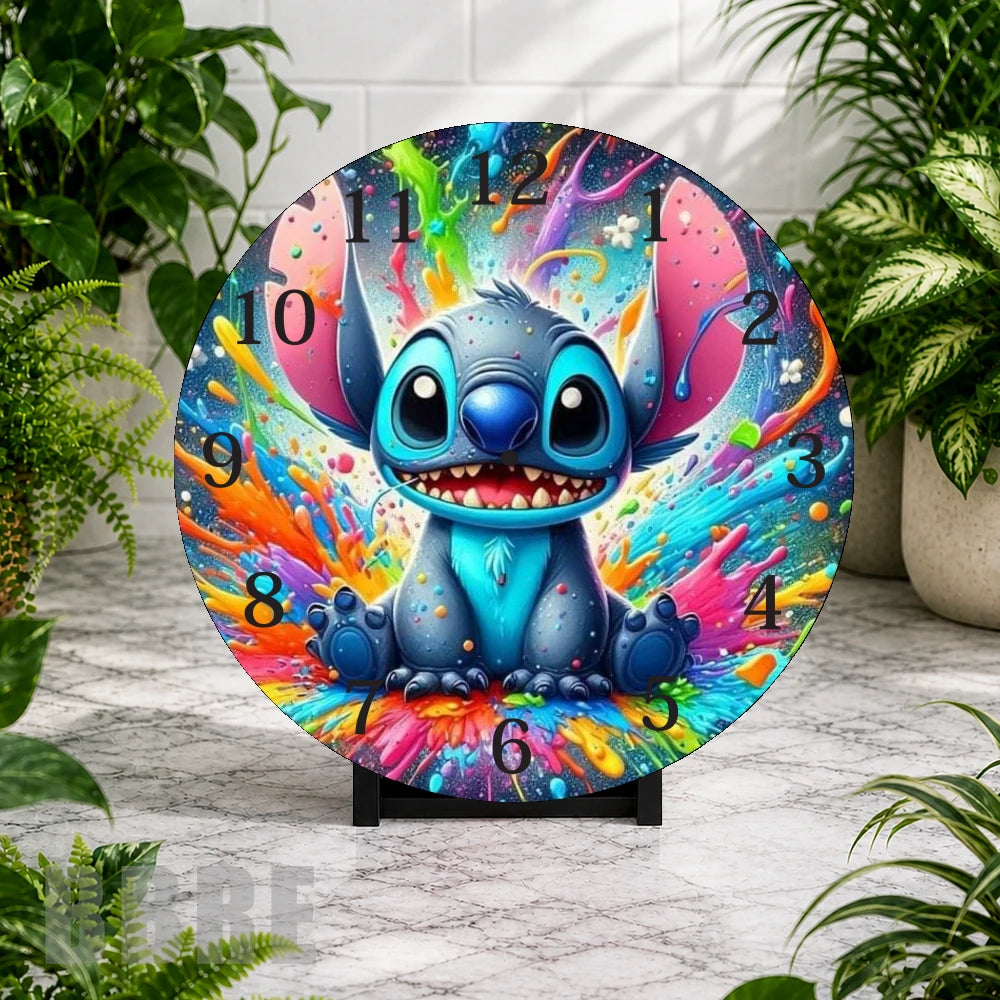 Colorful Stitch Clock Mockup,