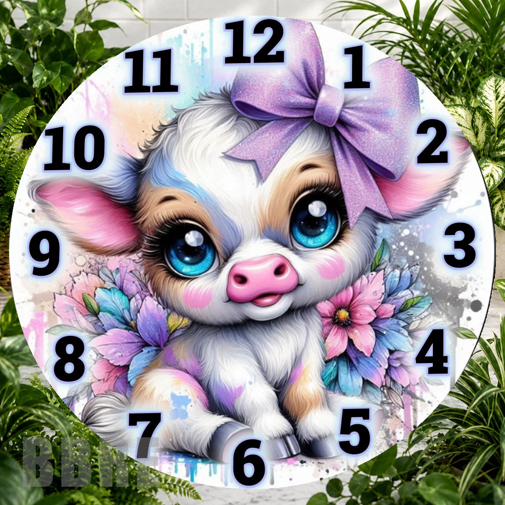 Cute Calf Clock Sublimation Wrap,