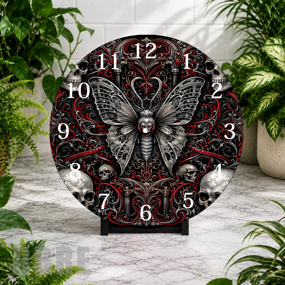 Gothic Butterfly Clock Mockup,