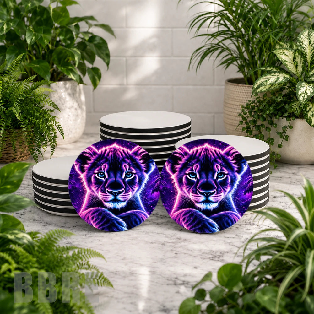 Neon Lion Mockup Image