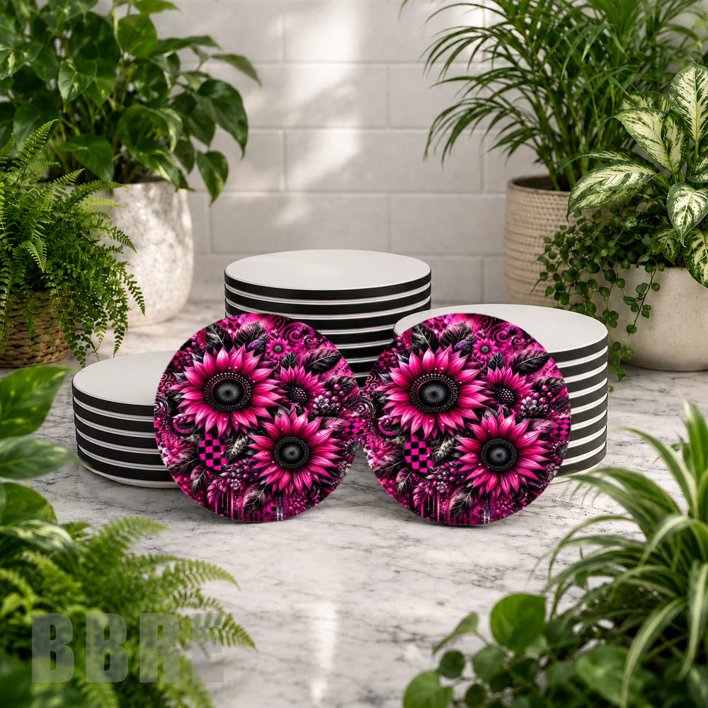 Pink Sunflowers Mockup Image