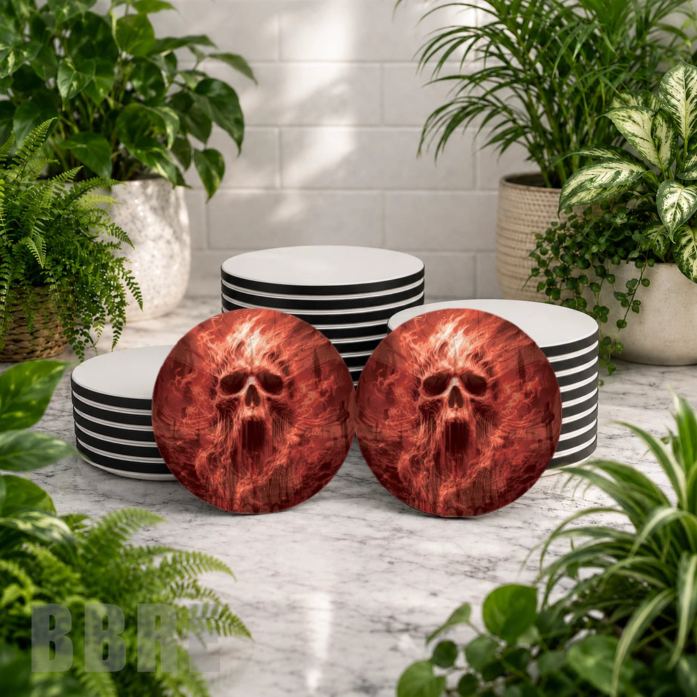 Flaming Skull Mockup Image
