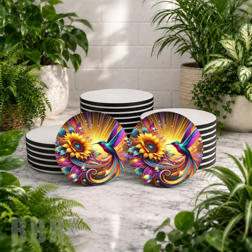 Hummingbird Sunflower Mockup Image