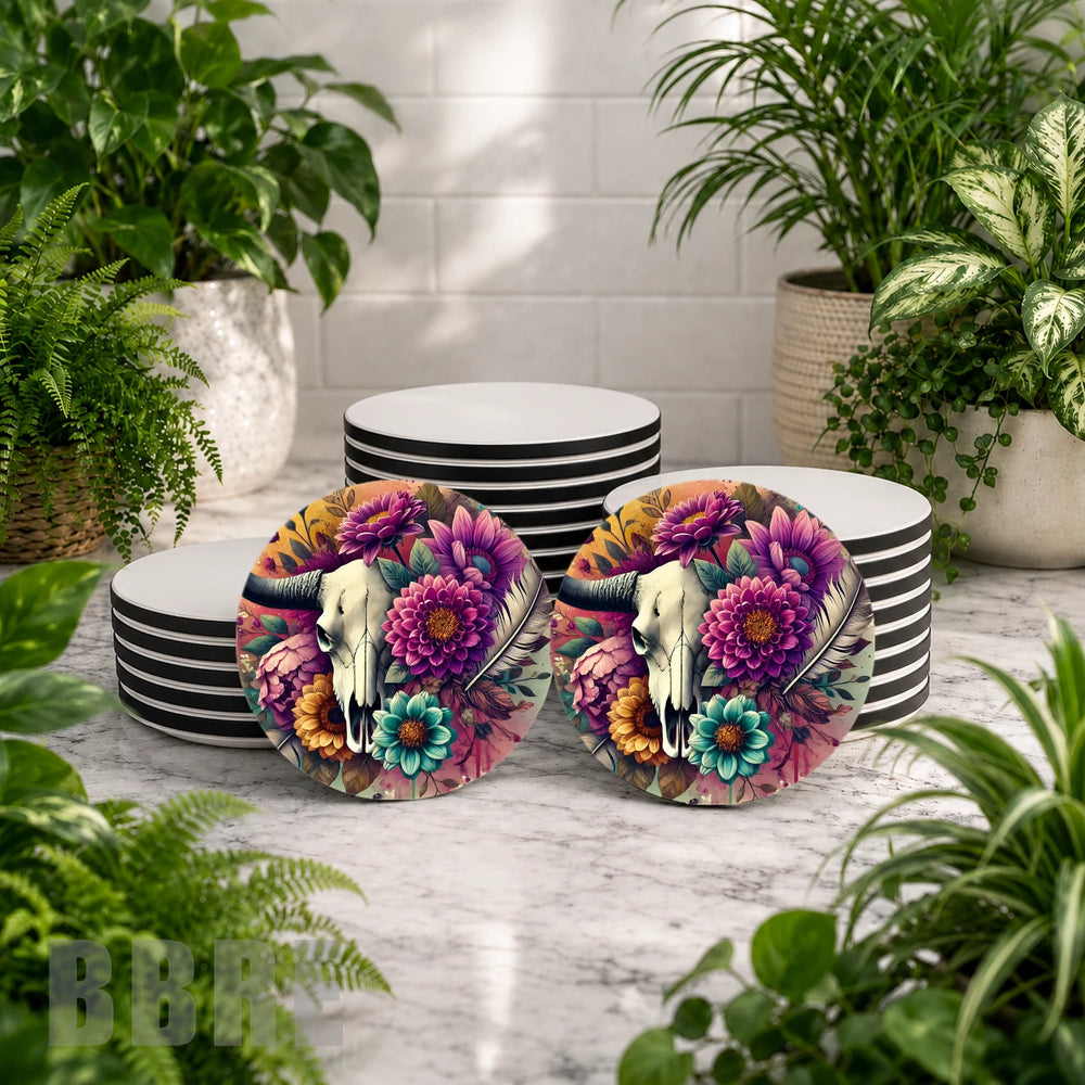 Floral Skull Mockup Image