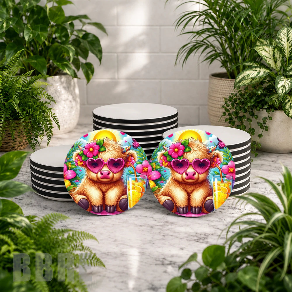 Floral Highland Cow Mockup Image