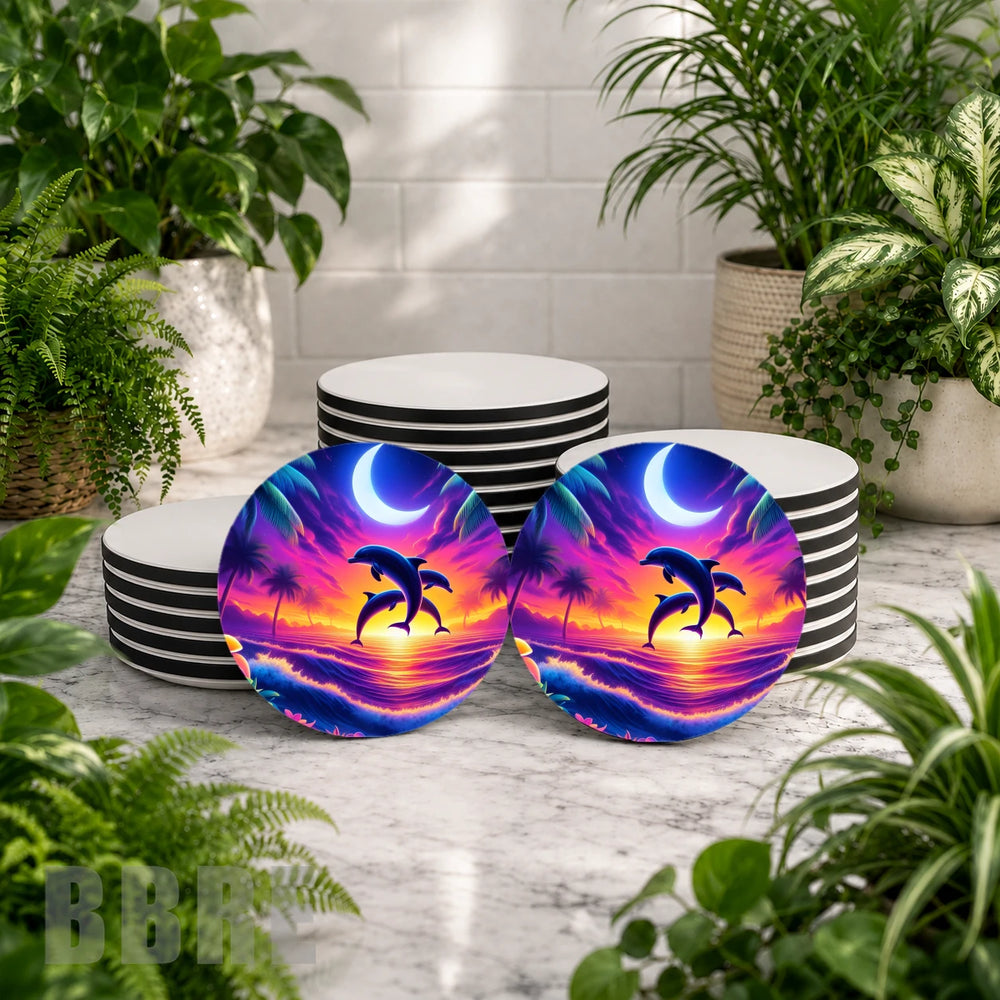 Dolphin Sunset Mockup Image