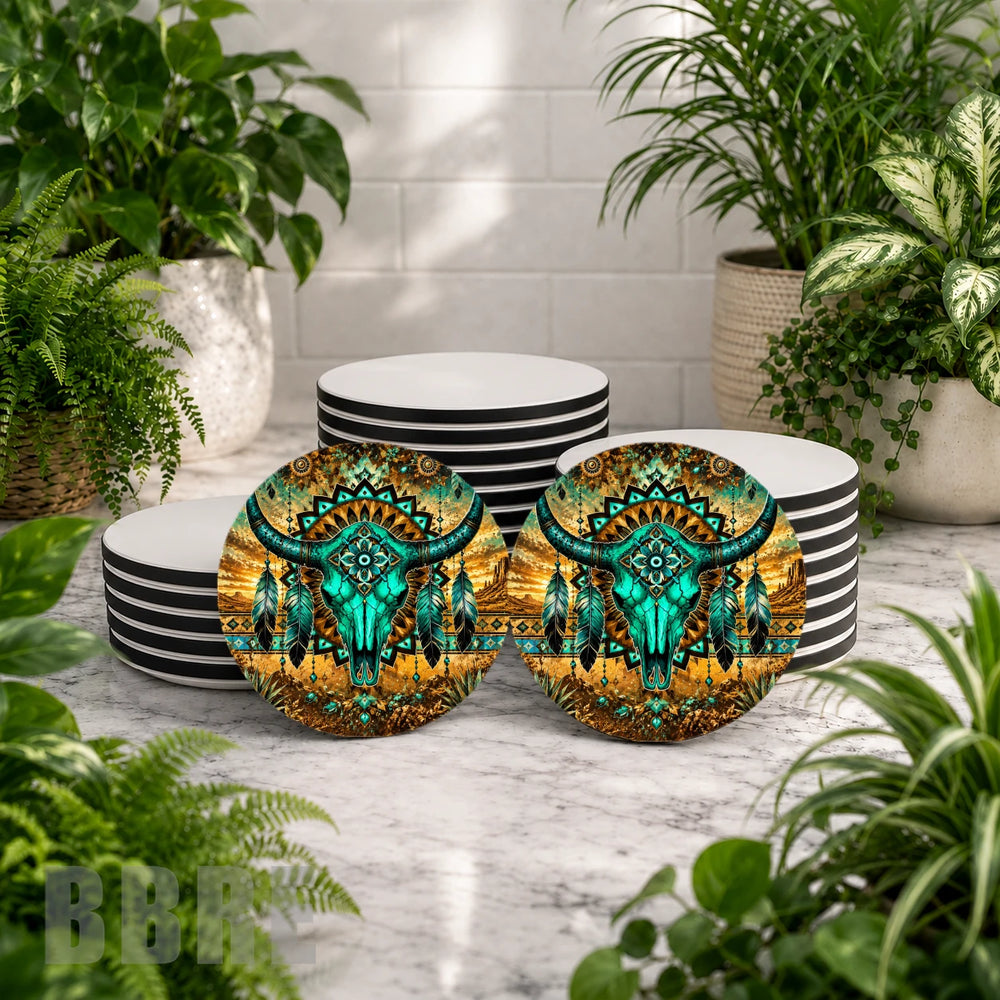 Turquoise Skull Mockup Image