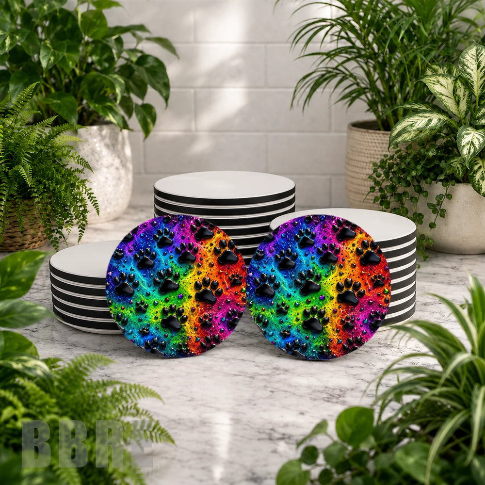 Rainbow Paw Mockup Image