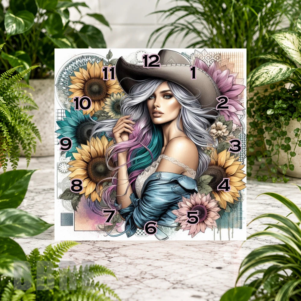 Sunflower Lady Clock Sublimation Wrap