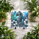 Seahorse Floral Clock Mockup
