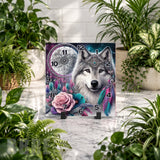 Wolf Dreamcatcher Clock Mockup