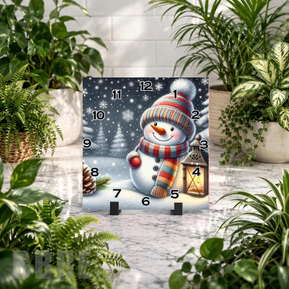 Snowman Clock Clock Mockup