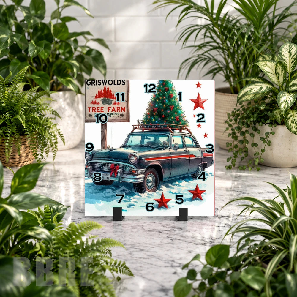 Christmas Car Clock Mockup