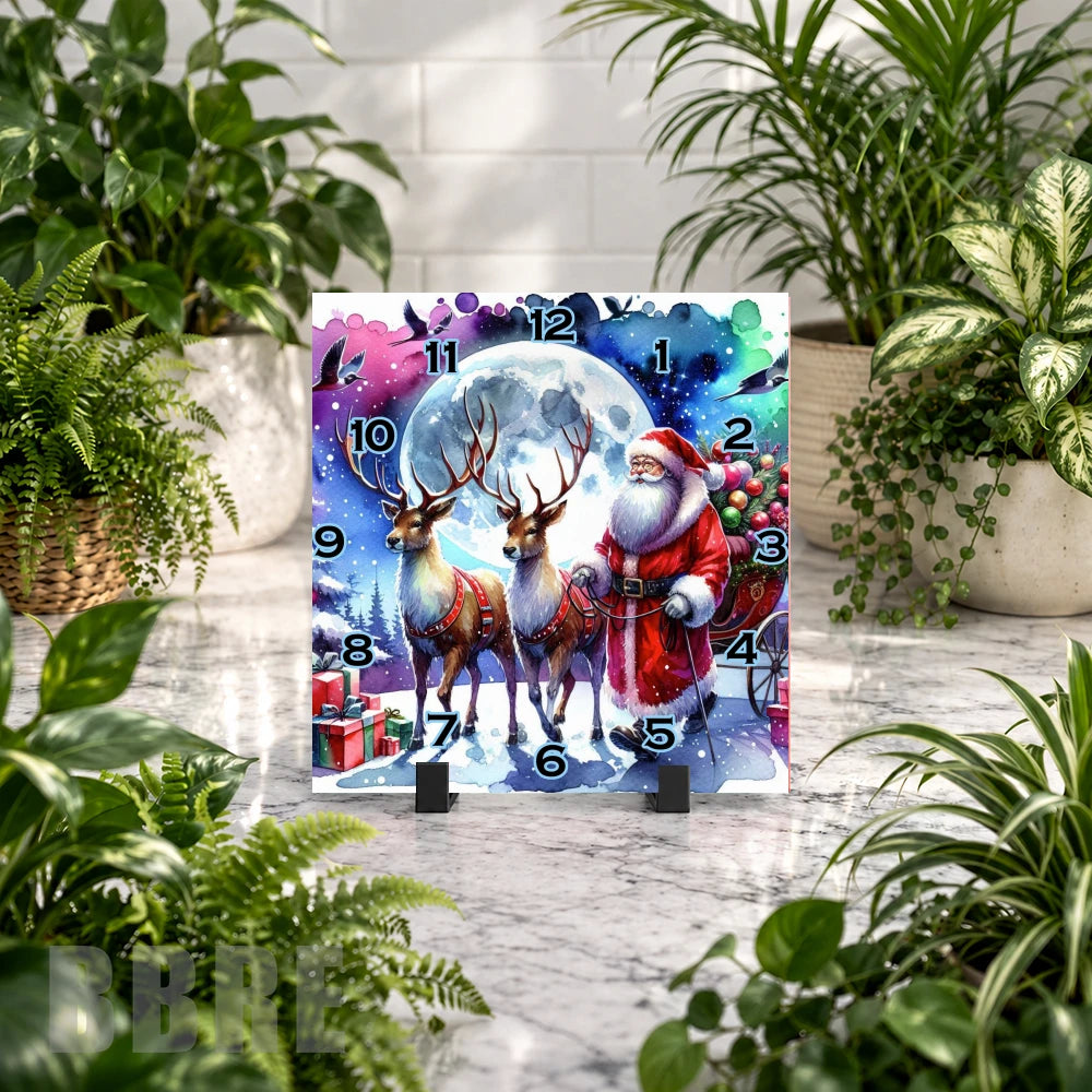 Santa Reindeer Clock Mockup
