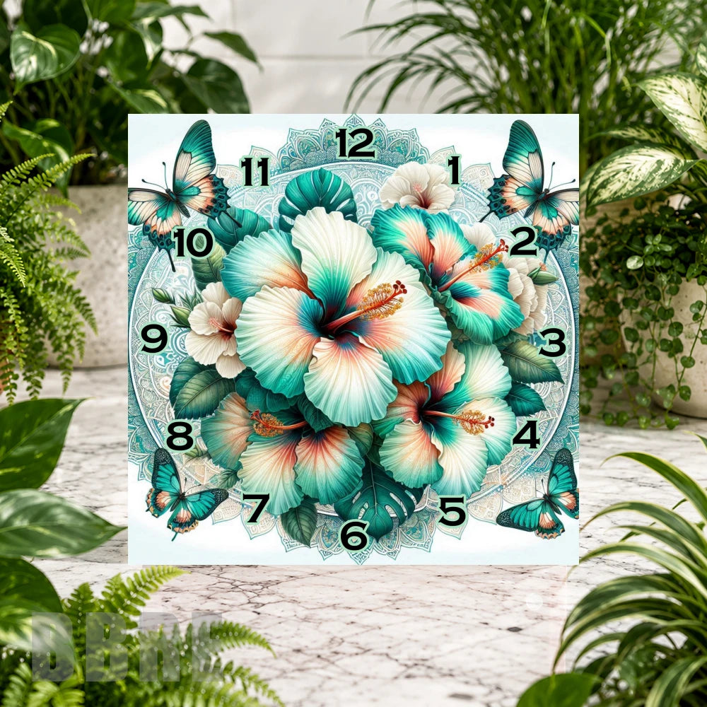 Butterfly Floral Clock Sublimation Wrap
