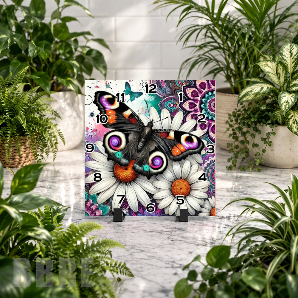 Butterfly Blossom Clock Mockup