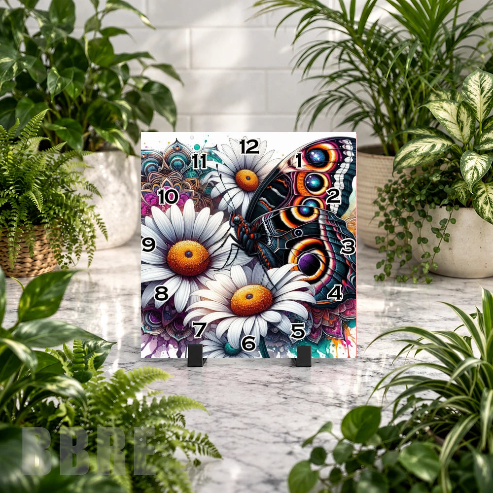 Butterfly Blossom 2 Clock Mockup