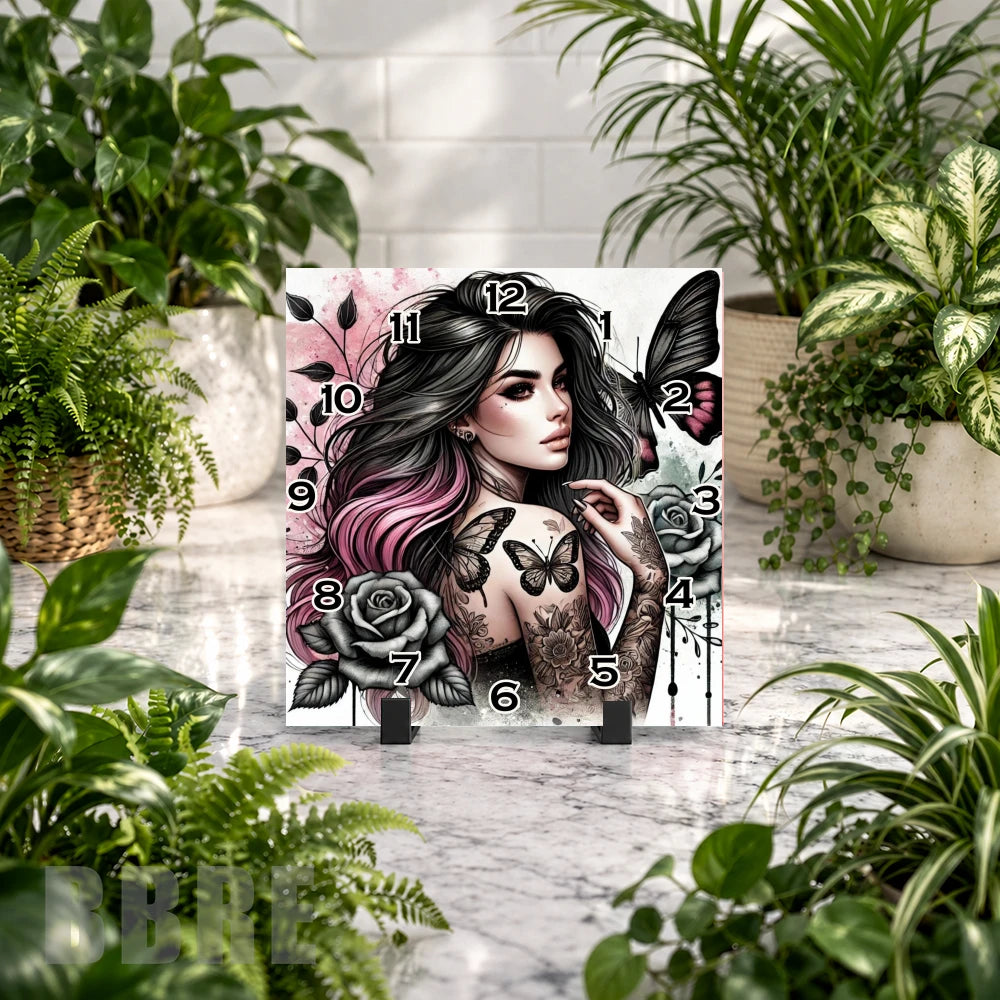 Butterfly Beauty Clock Mockup