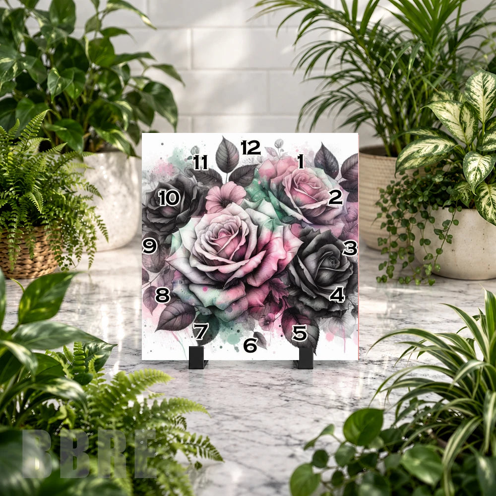 Floral Clock Clock Mockup