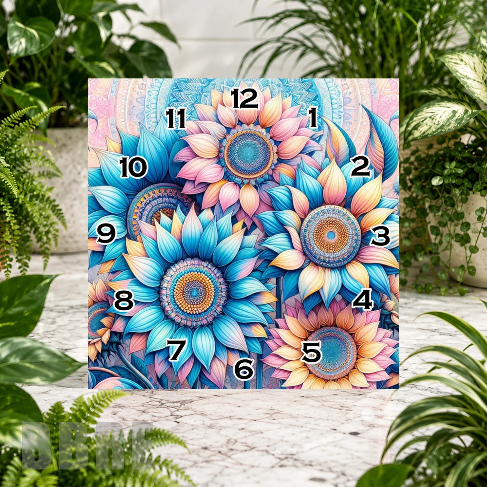 Floral Clock 2 Clock Sublimation Wrap