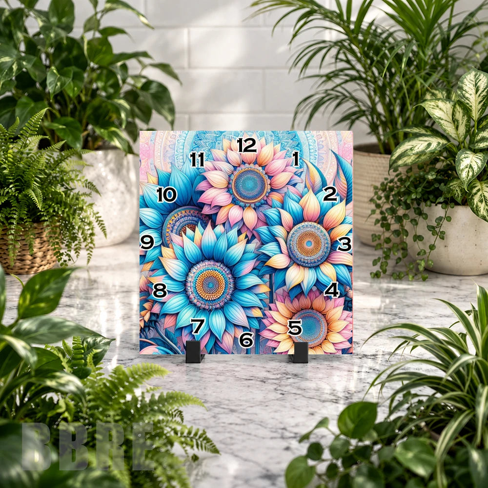 Floral Clock 2 Clock Mockup