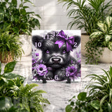 Puppy Floral Clock Mockup