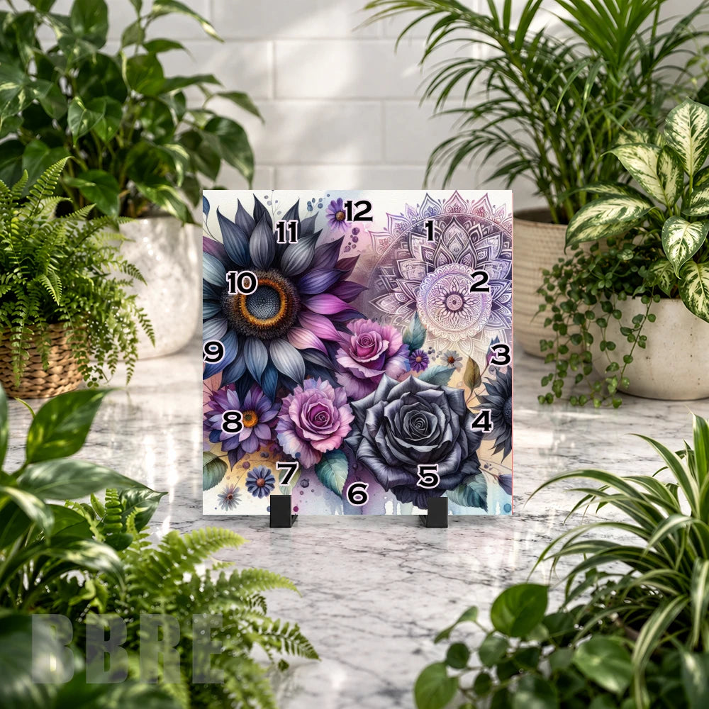 Floral Mandala Clock Mockup