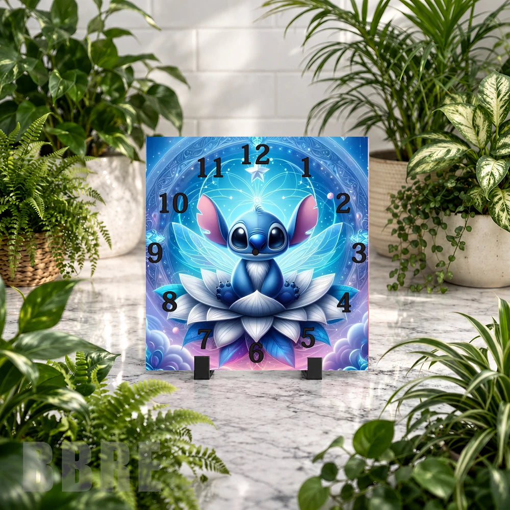 Stitch Lotus Clock Mockup
