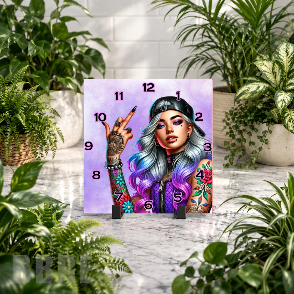 Tattooed Beauty Clock Mockup