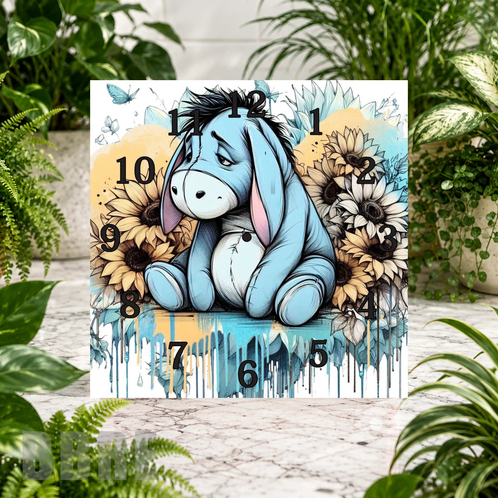 Eeyore Clock Clock Sublimation Wrap
