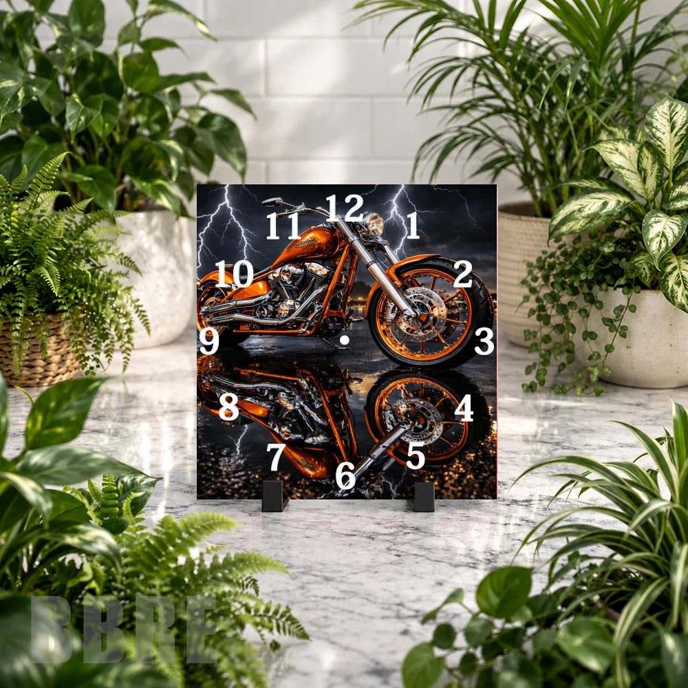 Motorcycle Thunder Clock Mockup