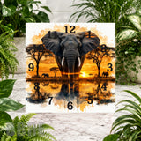 Elephant Sunset Clock Sublimation Wrap