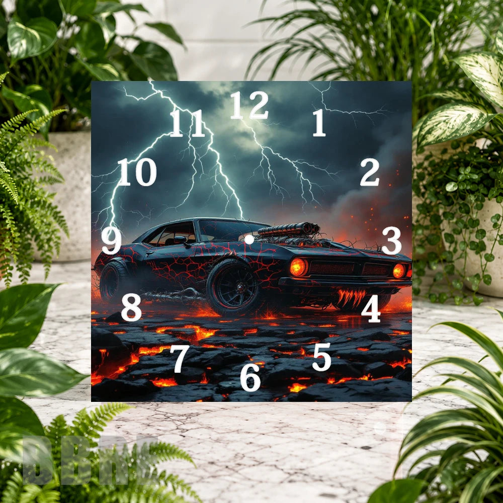 Lightning Car Clock Sublimation Wrap