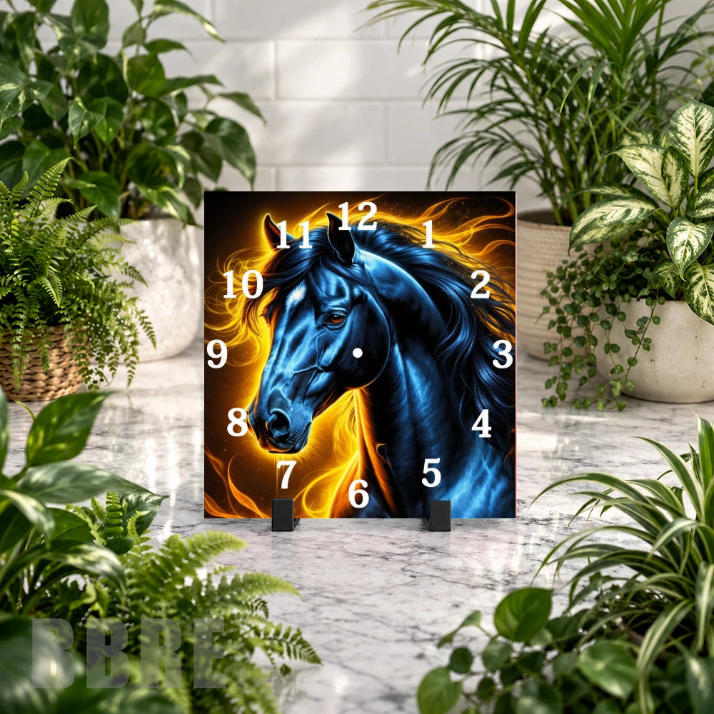 Blue Horse 2 Clock Mockup