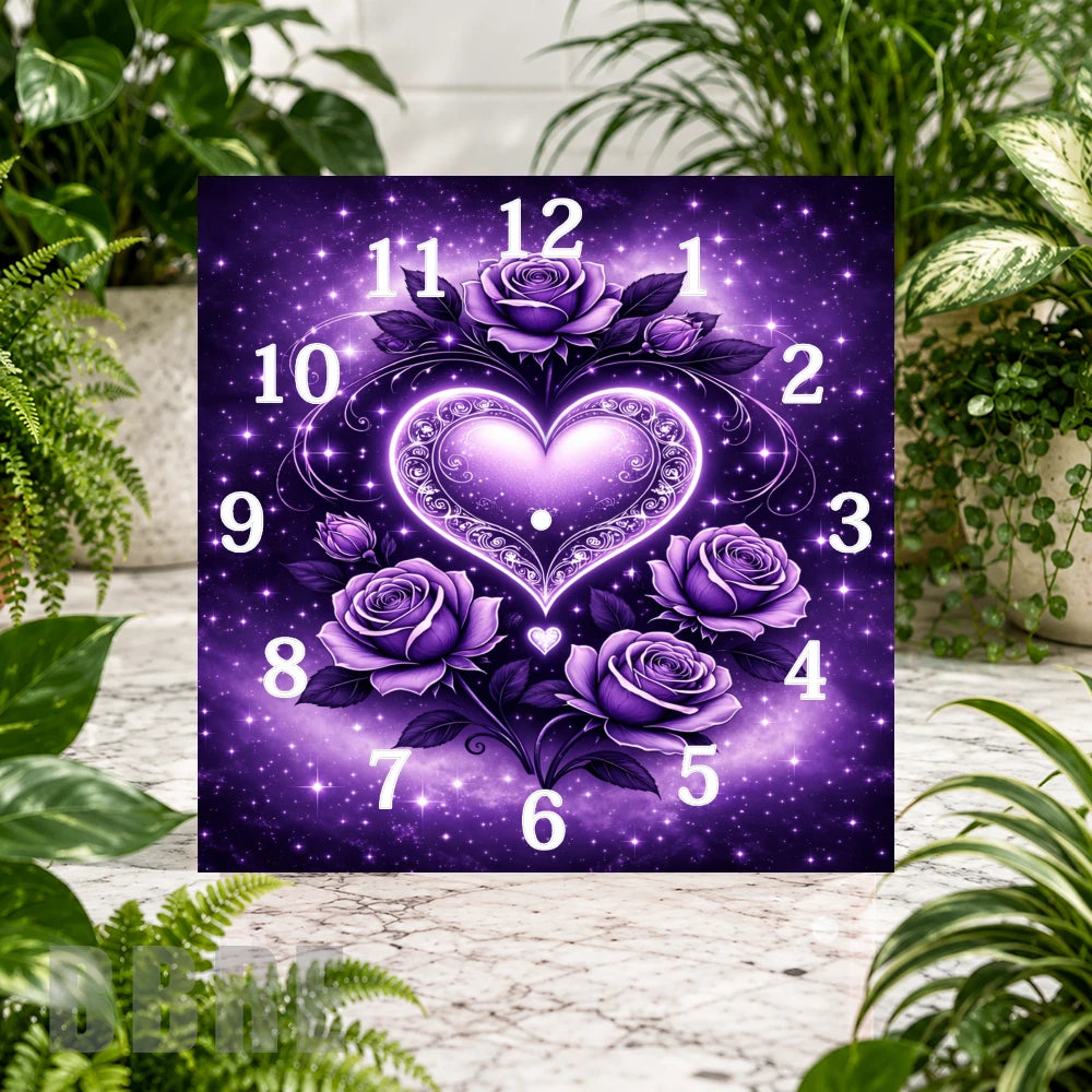 Purple Heart Clock Sublimation Wrap