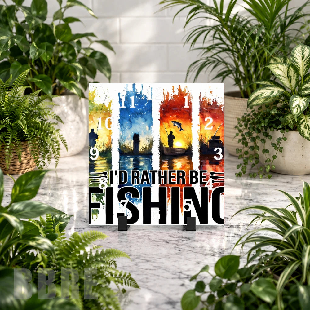 Fishing Clock Clock Mockup
