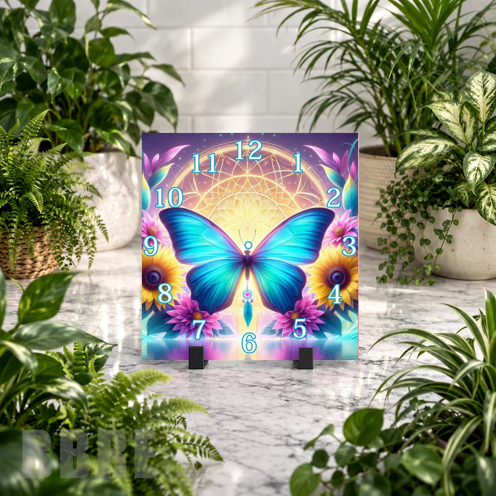 Butterfly Bloom Clock Mockup