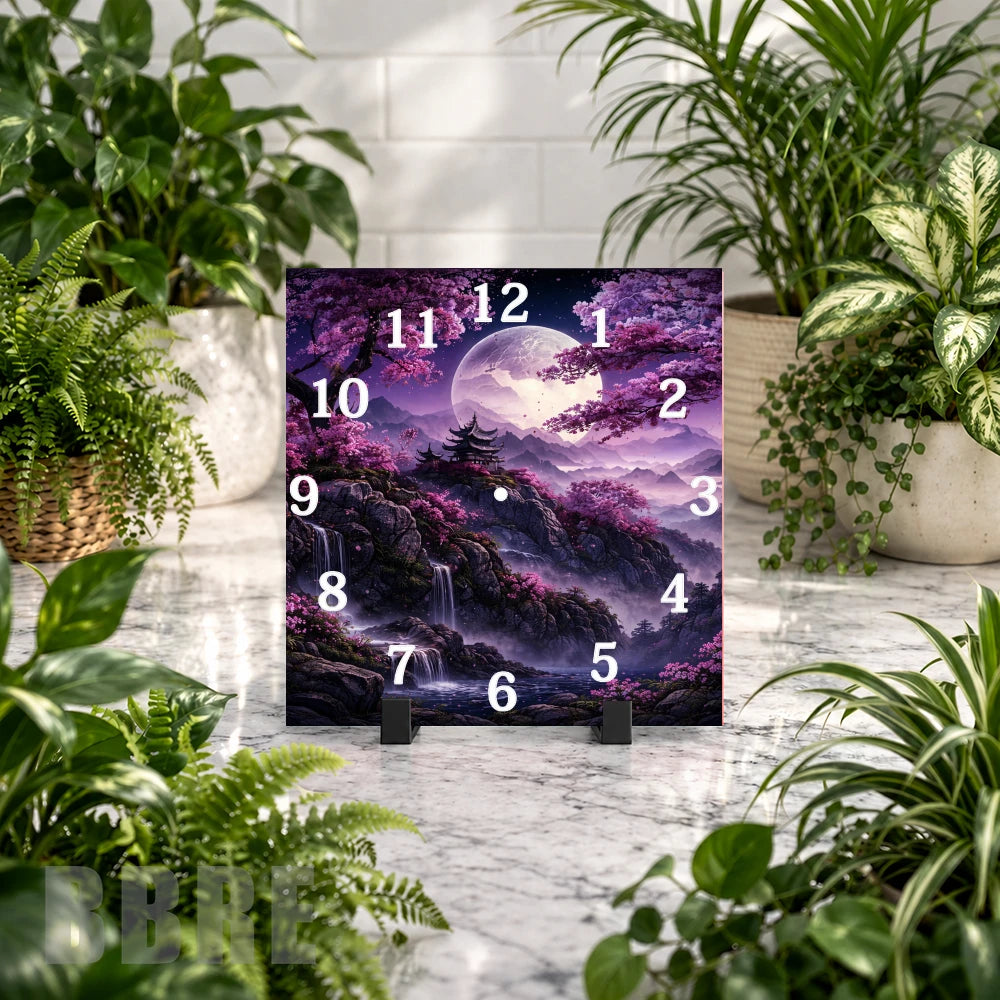 Moonlit Landscape Clock Mockup