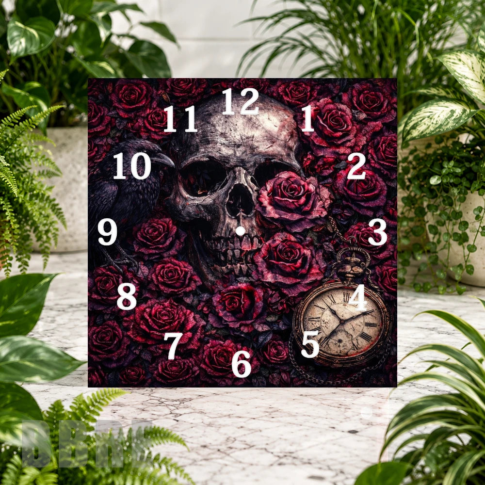 Skull Rose Clock Sublimation Wrap
