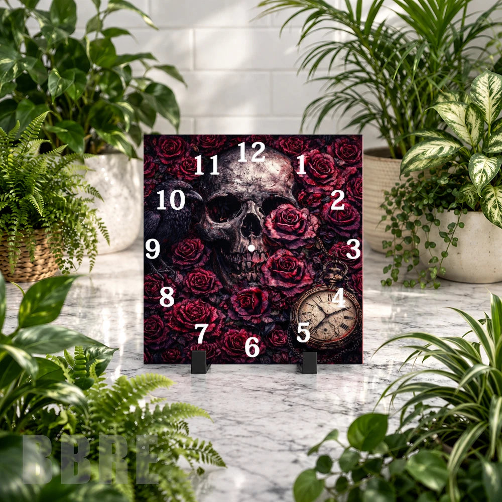 Skull Rose Clock Mockup