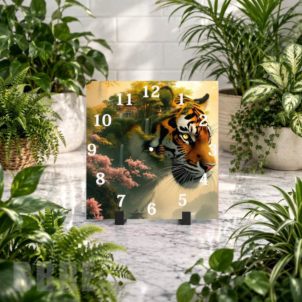 Tiger Landscape Clock Mockup