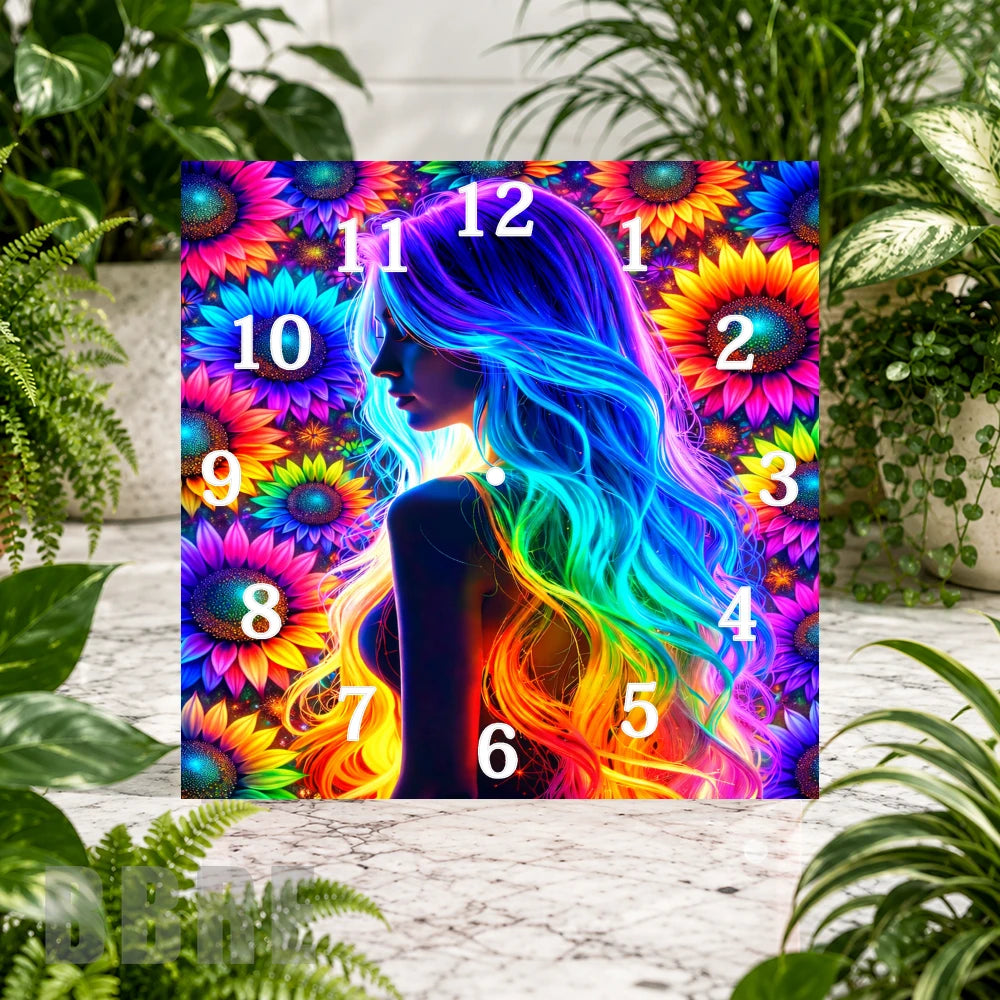 Colorful Floral Clock Sublimation Wrap