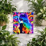 Colorful Floral Clock Mockup